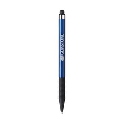 Branded Promotional TOUCHDOWN TOUCHPEN in Dark Blue Pen From Concept Incentives.