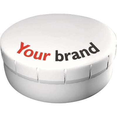 Branded Promotional CLIC CLAC MINTS TIN in White Finish Mints From Concept Incentives.
