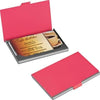 Branded Promotional METAL BUSINESS CARD HOLDER in Red Business Card Holder From Concept Incentives.