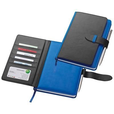 Branded Promotional PU A5 NOTE BOOK with Business Card Slots in Grey Notebook from Concept Incentives
