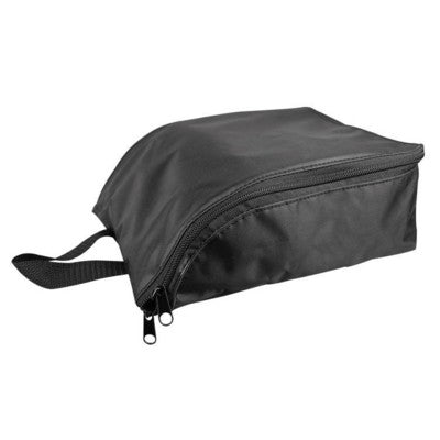 Branded Promotional LA ROCHELLE TOILETRY BAG in Black Nylon Cosmetics Bag From Concept Incentives.