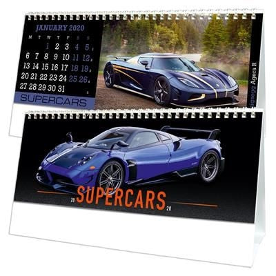 Branded Promotional SUPERCARS DESK CALENDAR Calendar From Concept Incentives.