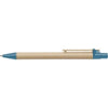 Branded Promotional LEAF ECO FRIENDLY BALL PEN in Natural & Blue Pen From Concept Incentives.