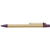 Branded Promotional LEAF ECO FRIENDLY BALL PEN in Natural & Purple Pen From Concept Incentives.