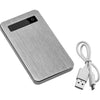 Branded Promotional METAL POWERBANK in Grey Charger From Concept Incentives.