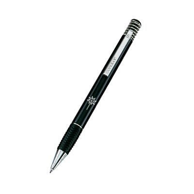 Branded Promotional SENATOR SOFT SPRING POLISHED METAL BALL PEN in Black Pen From Concept Incentives.