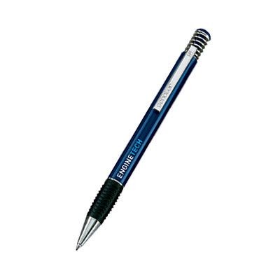 Branded Promotional SENATOR SOFT SPRING POLISHED METAL BALL PEN in Blue Pen From Concept Incentives.