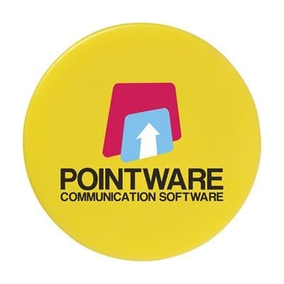 Branded Promotional MEMOMAGNET ROUND √ò 30 MM in Yellow Fridge Magnet From Concept Incentives.