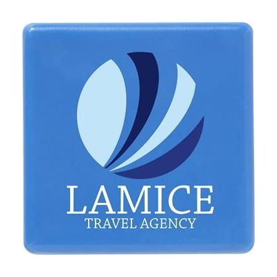 Branded Promotional MEMO MAGNET SQUARE 30X30MM in Blue Fridge Magnet From Concept Incentives.