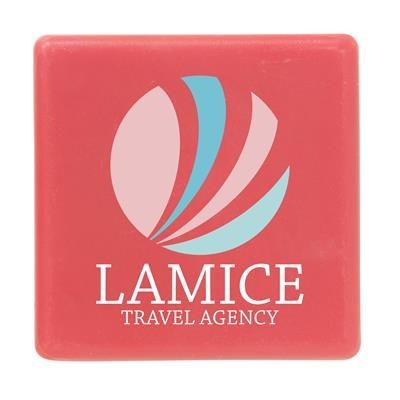 Branded Promotional MEMO MAGNET SQUARE 30X30MM in Red Fridge Magnet From Concept Incentives.