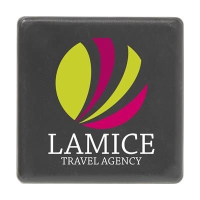 Branded Promotional MEMO MAGNET SQUARE 30X30MM in Black Fridge Magnet From Concept Incentives.