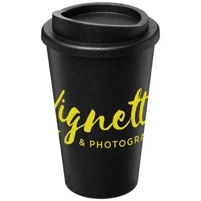 Branded Promotional AMERICANO¬Æ MIDNIGHT 350 ML THERMAL INSULATED TUMBLER in Black Solid Travel Mug From Concept Incentives.