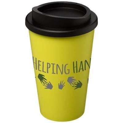 Branded Promotional AMERICANO¬Æ 350 ML THERMAL INSULATED TUMBLER in Lime-black Solid Travel Mug From Concept Incentives.
