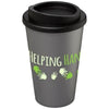 Branded Promotional AMERICANO¬Æ 350 ML THERMAL INSULATED TUMBLER in Silver-black Solid Travel Mug From Concept Incentives.