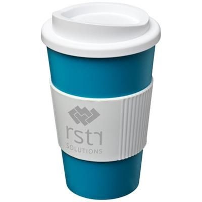 AMERICANO 350 ML THERMAL INSULATED TUMBLER with Grip in Aqua Blue