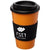 Branded Promotional AMERICANO¬Æ 350 ML THERMAL INSULATED TUMBLER with Grip in Orange-black Solid Travel Mug From Concept Incentives.
