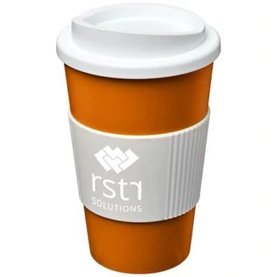 AMERICANO 350 ML THERMAL INSULATED TUMBLER with Grip in Orange