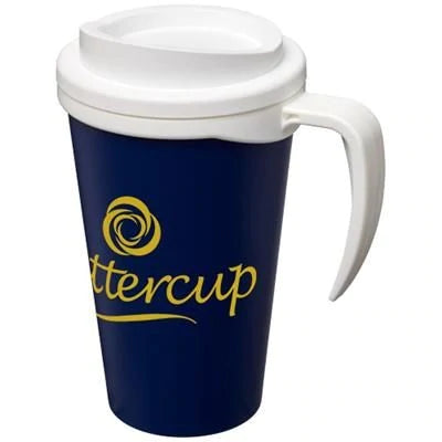 Branded Promotional AMERICANO¬Æ GRANDE 350 ML THERMAL INSULATED MUG in Blue-black Solid Travel Mug From Concept Incentives.
