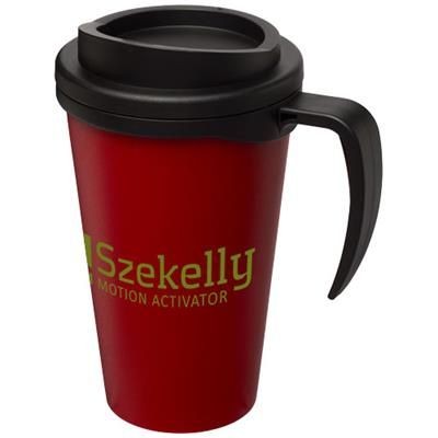 Branded Promotional AMERICANO¬Æ GRANDE 350 ML THERMAL INSULATED MUG in Red-black Solid Travel Mug From Concept Incentives.