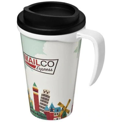 Branded Promotional BRITE-AMERICANO¬Æ GRANDE 350 ML THERMAL INSULATED MUG in White Solid-aqua Travel Mug From Concept Incentives.