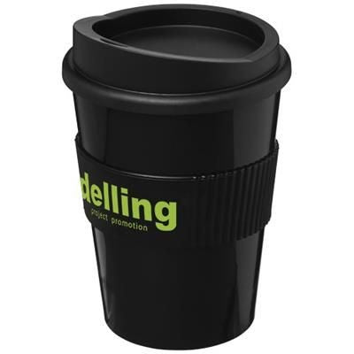 Branded Promotional AMERICANO¬Æ MEDIO 300 ML TUMBLER with Grip in Black Solid Travel Mug From Concept Incentives.