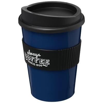 Branded Promotional AMERICANO¬Æ MEDIO 300 ML TUMBLER with Grip in Blue-black Solid Travel Mug From Concept Incentives.