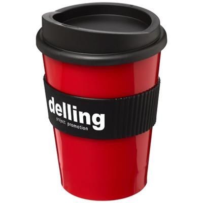 Branded Promotional AMERICANO¬Æ MEDIO 300 ML TUMBLER with Grip in Red-black Solid Travel Mug From Concept Incentives.