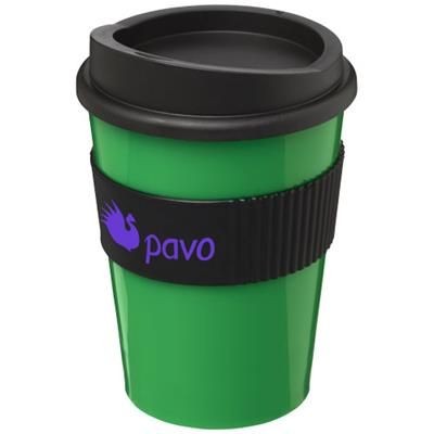 Branded Promotional AMERICANO¬Æ MEDIO 300 ML TUMBLER with Grip in Green-black Solid Travel Mug From Concept Incentives.