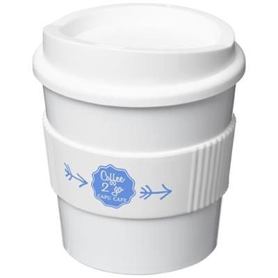 Branded Promotional AMERICANO¬Æ PRIMO 250 ML TUMBLER with Grip in White Solid Travel Mug From Concept Incentives.