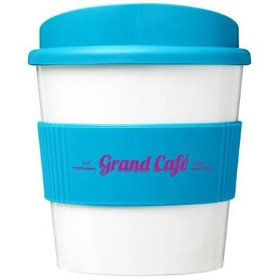 Branded Promotional BRITE-AMERICANO¬Æ PRIMO 250 ML TUMBLER with Grip in Aqua Travel Mug From Concept Incentives.