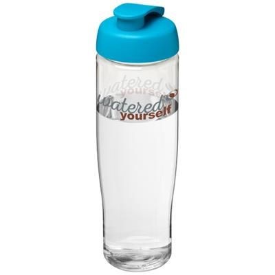 Branded Promotional H2O TEMPO 700 ML FLIP LID SPORTS BOTTLE in Transparent-aqua Blue Sports Drink Bottle From Concept Incentives.