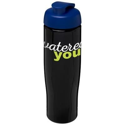 Branded Promotional H2O TEMPO 700 ML FLIP LID SPORTS BOTTLE in Black Solid Sports Drink Bottle From Concept Incentives.