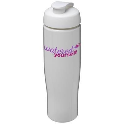 Branded Promotional H2O TEMPO 700 ML FLIP LID SPORTS BOTTLE in White Solid Sports Drink Bottle From Concept Incentives.
