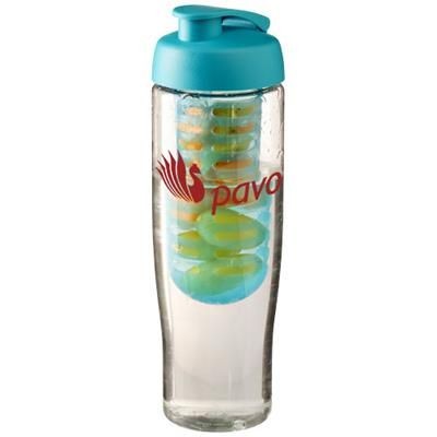 Branded Promotional H2O TEMPO 700 ML FLIP LID SPORTS BOTTLE & INFUSER in Transparent-aqua Blue Sports Drink Bottle From Concept Incentives.