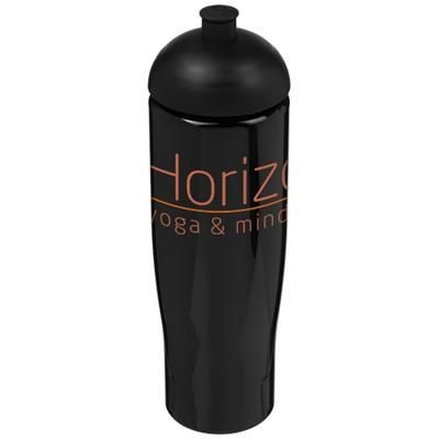 Branded Promotional H2O TEMPO 700 ML DOME LID SPORTS BOTTLE in Black Solid Sports Drink Bottle From Concept Incentives.