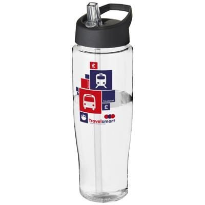 Branded Promotional H2O TEMPO 700 ML SPOUT LID SPORTS BOTTLE in Transparent-aqua Blue  From Concept Incentives.