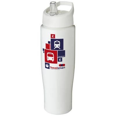 Branded Promotional H2O TEMPO 700 ML SPOUT LID SPORTS BOTTLE in White Solid Sports Drink Bottle From Concept Incentives.