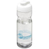 Branded Promotional H2O BASE¬Æ 650 ML FLIP LID SPORTS BOTTLE in Transparent-white Solid Sports Drink Bottle From Concept Incentives.