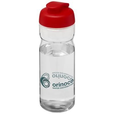 Branded Promotional H2O BASE¬Æ 650 ML FLIP LID SPORTS BOTTLE in Transparent-red Sports Drink Bottle From Concept Incentives.