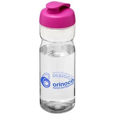 Branded Promotional H2O BASE¬Æ 650 ML FLIP LID SPORTS BOTTLE in Transparent-pink Sports Drink Bottle From Concept Incentives.