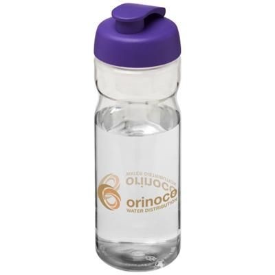 Branded Promotional H2O BASE¬Æ 650 ML FLIP LID SPORTS BOTTLE in Transparent-purple Sports Drink Bottle From Concept Incentives.