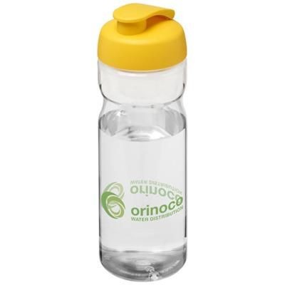 Branded Promotional H2O BASE¬Æ 650 ML FLIP LID SPORTS BOTTLE in Transparent-yellow Sports Drink Bottle From Concept Incentives.