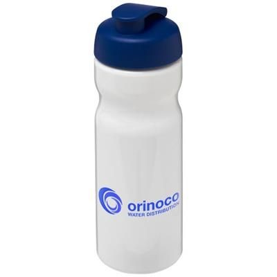 Branded Promotional H2O BASE¬Æ 650 ML FLIP LID SPORTS BOTTLE in White Solid-blue Sports Drink Bottle From Concept Incentives.