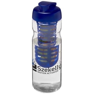 Branded Promotional H2O BASE 650 ML FLIP LID SPORTS BOTTLE & INFUSER in Transparent-blue Sports Drink Bottle From Concept Incentives.