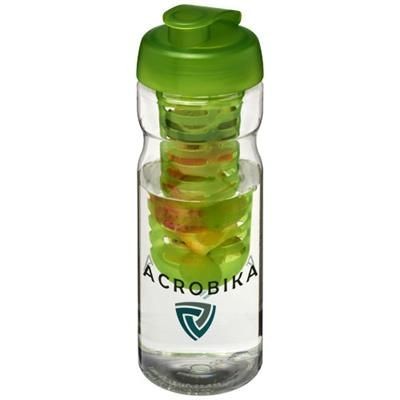 Branded Promotional H2O BASE 650 ML FLIP LID SPORTS BOTTLE & INFUSER in Transparent-lime Sports Drink Bottle From Concept Incentives.