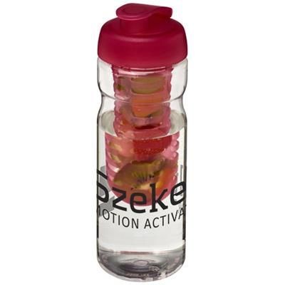 Branded Promotional H2O BASE 650 ML FLIP LID SPORTS BOTTLE & INFUSER in Transparent-pink Sports Drink Bottle From Concept Incentives.