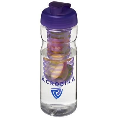 Branded Promotional H2O BASE 650 ML FLIP LID SPORTS BOTTLE & INFUSER in Transparent-purple Sports Drink Bottle From Concept Incentives.