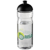 Branded Promotional H2O BASE¬Æ 650 ML DOME LID SPORTS BOTTLE in Transparent-black Solid Sports Drink Bottle From Concept Incentives.