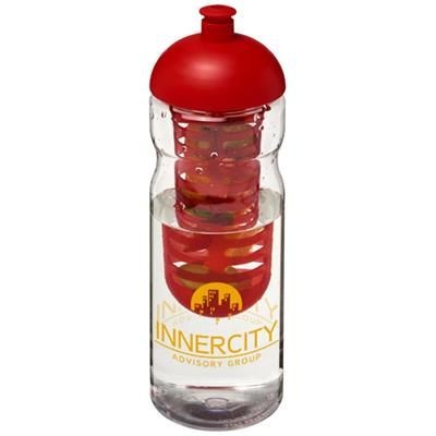 Branded Promotional H2O BASE 650 ML DOME LID SPORTS BOTTLE & INFUSER in Transparent-red Sports Drink Bottle From Concept Incentives.