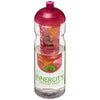 Branded Promotional H2O BASE 650 ML DOME LID SPORTS BOTTLE & INFUSER in Transparent-pink Sports Drink Bottle From Concept Incentives.